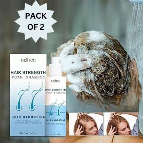 Hair Strength Hair Strength Foam Shampoo, Moisturizing Hair And Scalp 60 Ml (Pack Of 2)