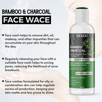 ZOZU Charcoal Face Wash 10x AntiOxident 100ml